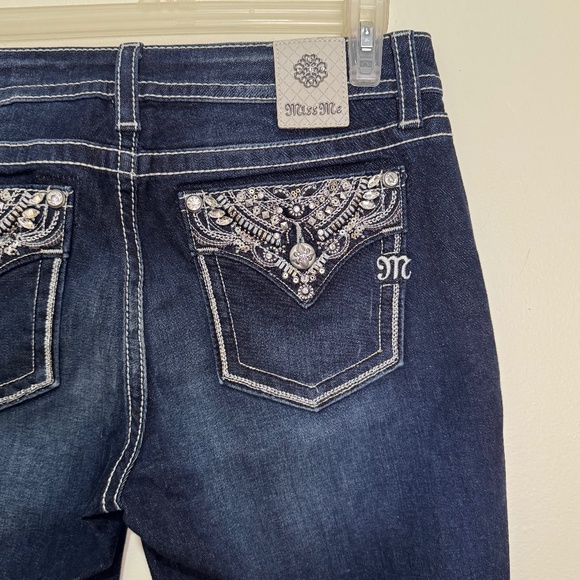 NWOT Miss Me Chloe Bootcut Jeans with Metallic Glitz Faux Flap Pockets Size 32 - Picture 12 of 15